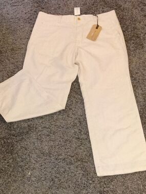 Banana Republic Straight Leg Pants in Off-White/Cream